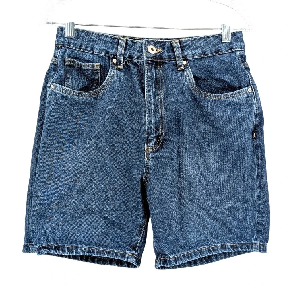 High Straight Denim Bermuda Shorts Classic Blue Casual‎ Summer Size 6